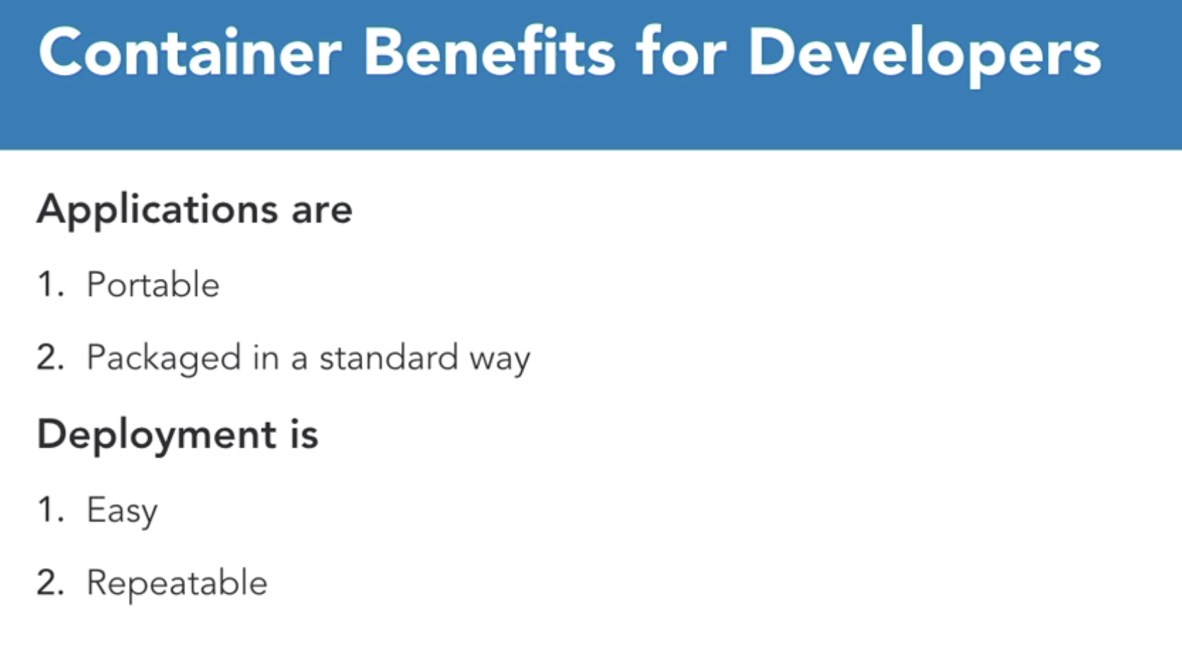 Benefits of containers for Developers